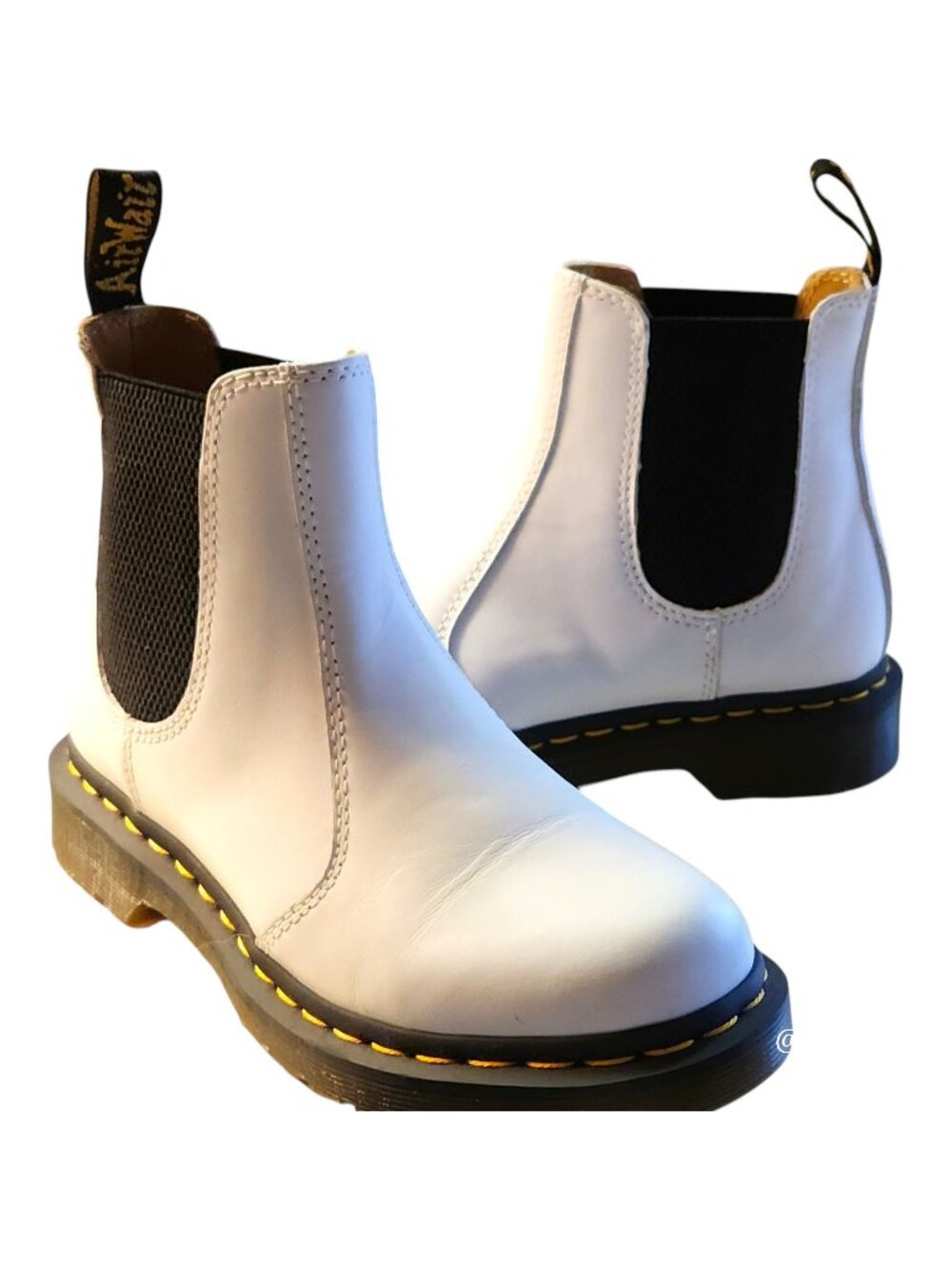 Dr. Martens 2976 Quad White Leather Platform Chelsea Boot Size 6 US /4UK/37EU